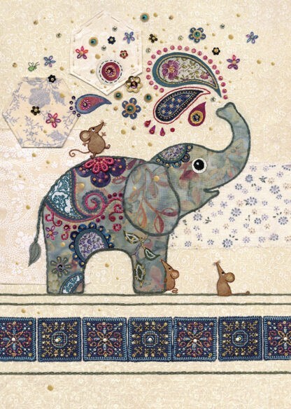 A044 Elephant Splash bug art greeting card