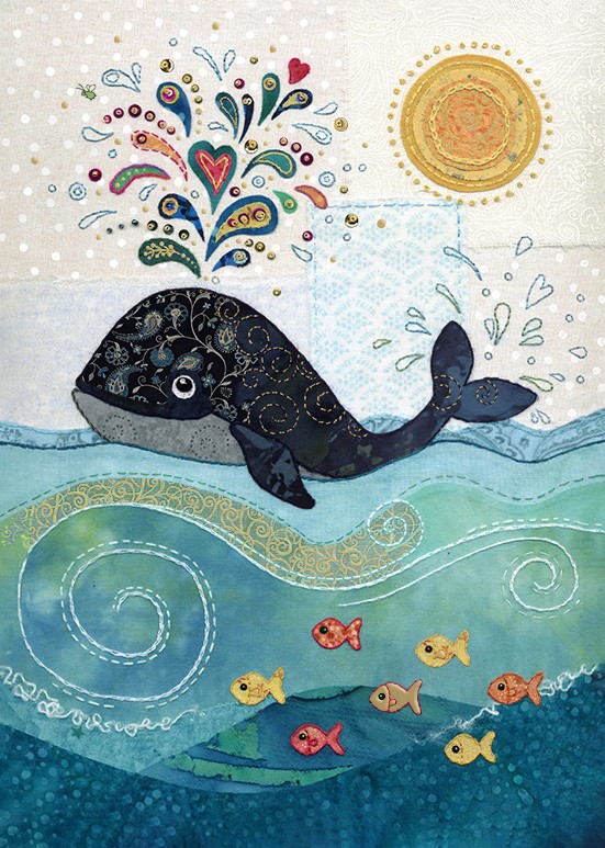 A047 Whale Splash bug art greeting card