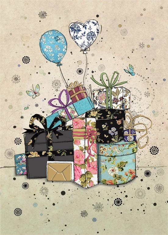 D184 Gifts & Balloons bug art greeting card