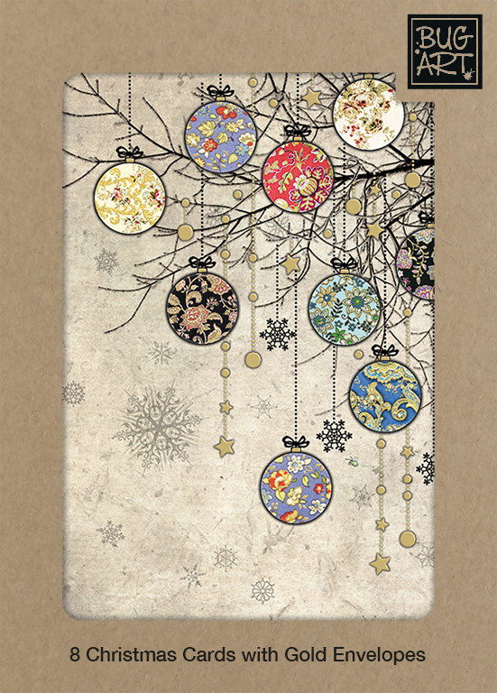 DCX020 Bauble Branches 8xPack greeting card bug art