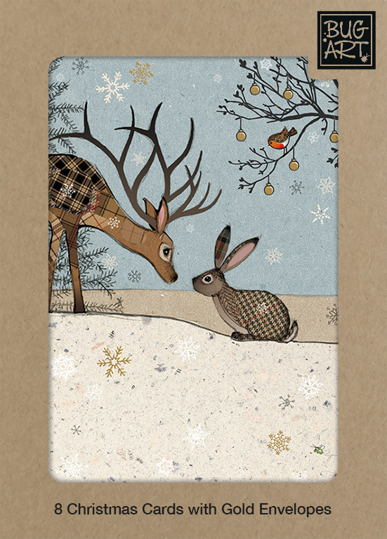 DCX029 Deer & Rabbit 8xPack greeting card bug art