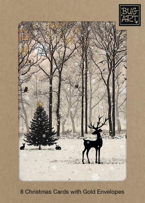 DCX036 Winter Silhouettes 8xPack greeting card bug art