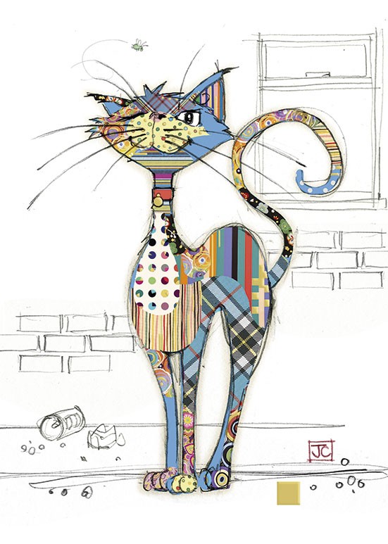 G003 Cola Cat bug art greeting card