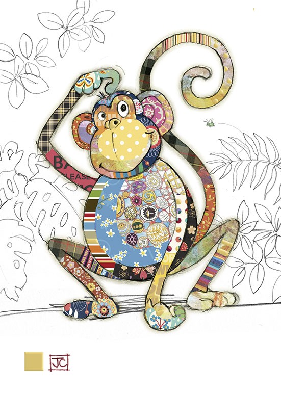 G008 Monty Monkey bug art greeting cards