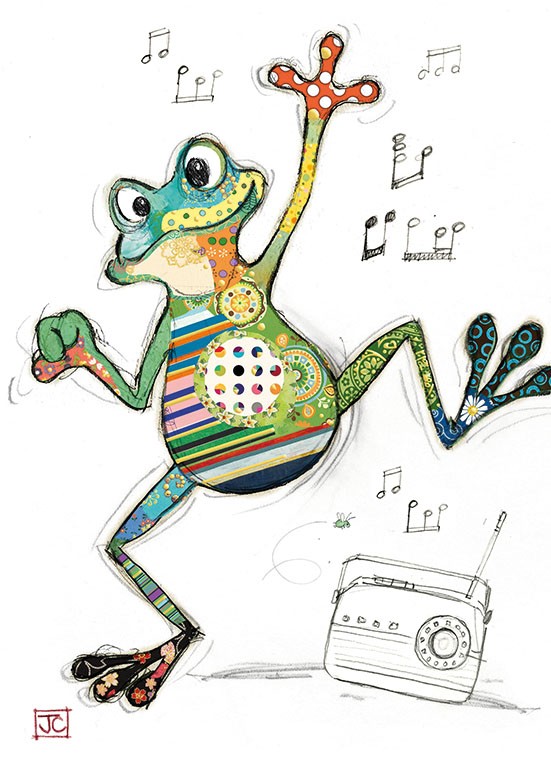 G009 Freddy Frog bug art greeting card
