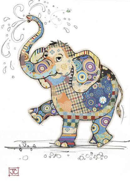 G010 Eddie Elephant bug art greeting card