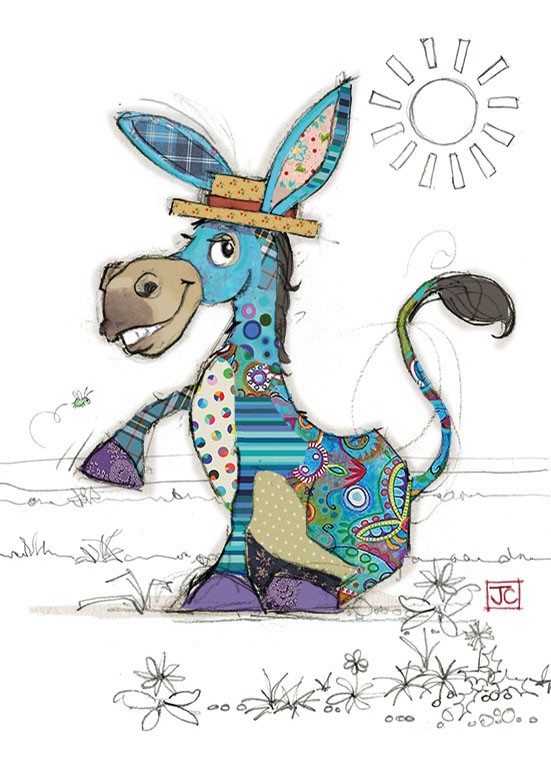 G029 Diego Donkey bug art greeting card