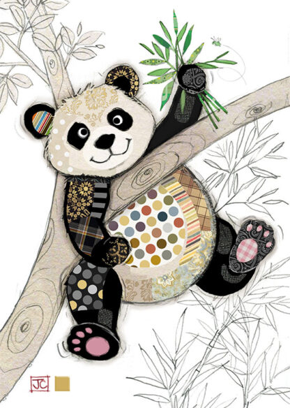 G046 Po Zi Panda bug art greeting card