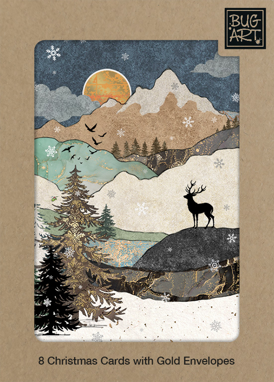 KCX002 Mountain Stag 8xPack greeting card bug art