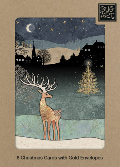 KCX006 Town Stag 8xPack greeting card bug art
