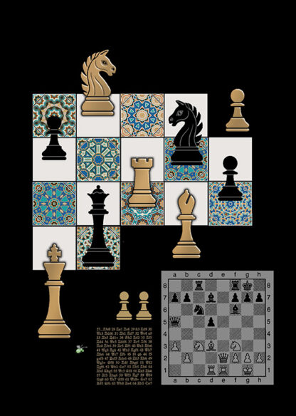 M180 Chess bug art greeting card