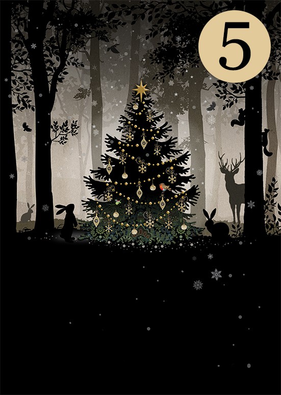 MCC053 Woodland Gathering 5-pack bug art greeting card