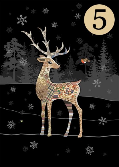 MCC055 Reindeer Robin 5Pack bug art greeting card