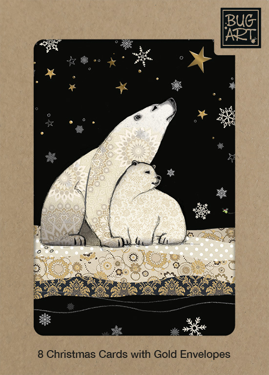 MCX050 Polar Bears 8xPack greeting card bug art