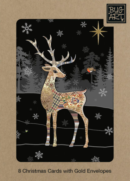 MCX055 Reindeer Robin 8xPack greeting card bug art