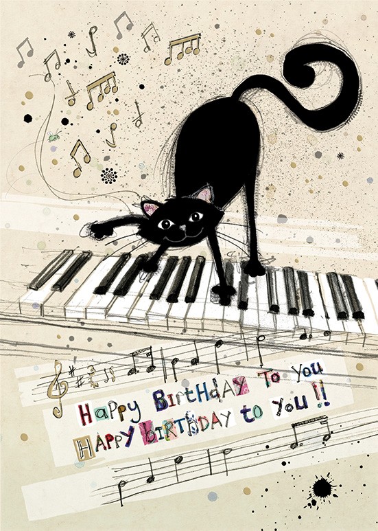 Bug Art H014 Cat Keyboard greetings card